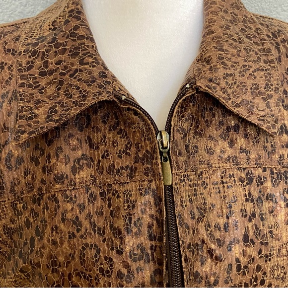 Alfred Dunner Animal Print Brown Blazer - Picture 2 of 5